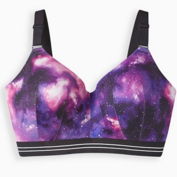 🌟 Size 42G Galaxy Print Torrid Active dream bra sports women's purple ☪️ 🌟 - Picture 5 of 9